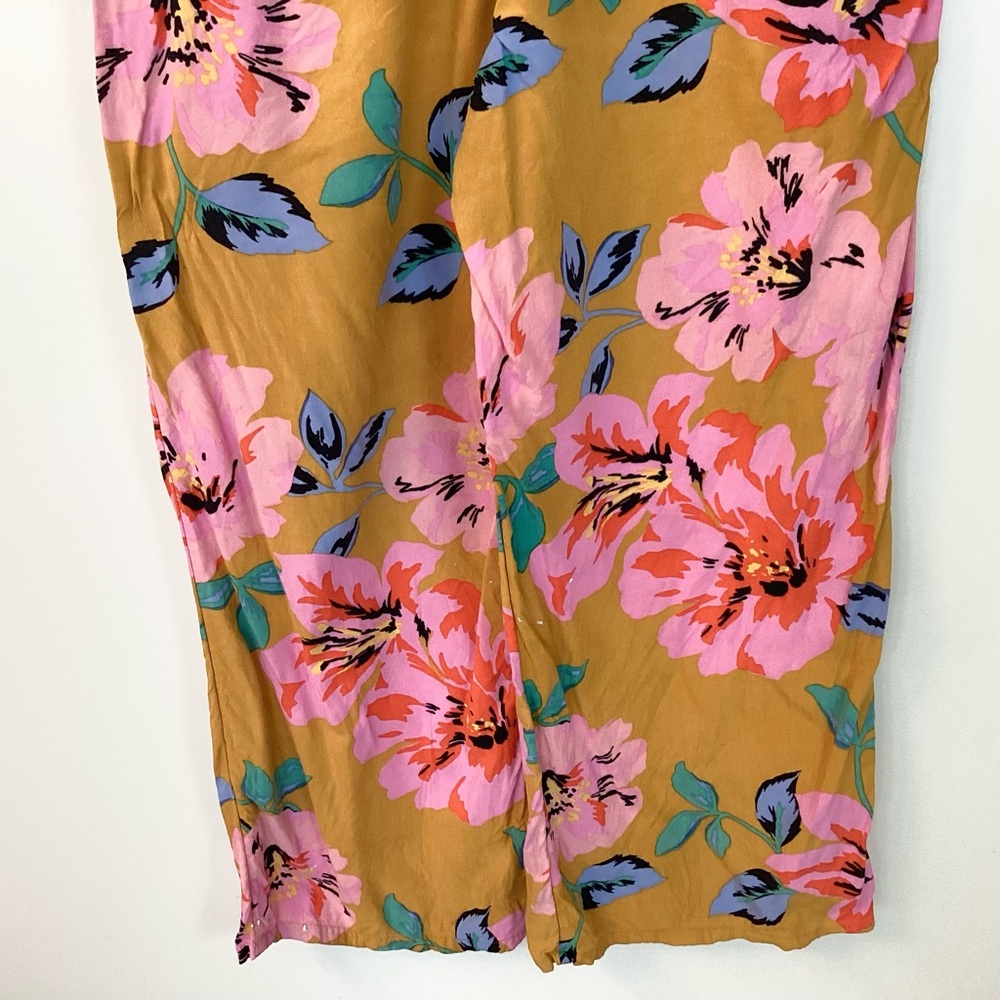 Billabong Cut Through Floral Pull On Pants - Mustard/Pink - M - Picture 6 of 9